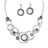 108376, ROUND GEOMETRIC ACCENT ENAMEL NECKLACE