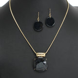 107579, ROUND CELLULOID ACETATE PENDANT NECKLACE