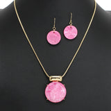 107580, ROUND CELLULOID ACETATE PENDANT NECKLACE