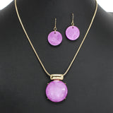 107579, ROUND CELLULOID ACETATE PENDANT NECKLACE