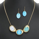 107582, TRIPLE GEOMETRIC CELLULOID ACETATE ACCENT NECKLACE