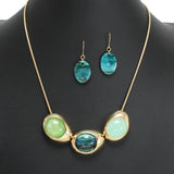 107582, TRIPLE GEOMETRIC CELLULOID ACETATE ACCENT NECKLACE