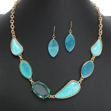 107550, LEAF CELLULOID ACETATE NECKLACE