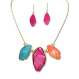 108379, UP TO 24" ADJUSTABLE GEOMETRIC CELLULOID ACETATE NECKLACE