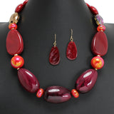 107623, OVAL STATION CELLULOID ACETATE STATEMENT NECKLACE