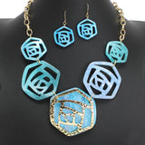 107552, GEOMETRIC CELLULOID ACETATE STATEMENT NECKLACE