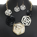 107552, GEOMETRIC CELLULOID ACETATE STATEMENT NECKLACE
