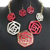 107551, GEOMETRIC CELLULOID ACETATE STATEMENT NECKLACE