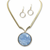 107650, ROUND CELLULOID ACETATE ACCENT STATEMENT NECKLACE