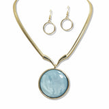 107650, ROUND CELLULOID ACETATE ACCENT STATEMENT NECKLACE