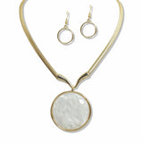 107650, ROUND CELLULOID ACETATE ACCENT STATEMENT NECKLACE