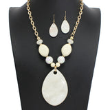 107591, TEARDROP GLITTER CELLULOID ACETATE STATEMENT NECKLACE