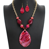 107591, TEARDROP GLITTER CELLULOID ACETATE STATEMENT NECKLACE