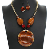 107592, ROUND GLITTER CELLULOID ACETATE STATEMENT NECKLACE