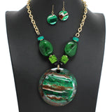 107592, ROUND GLITTER CELLULOID ACETATE STATEMENT NECKLACE