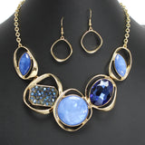 107413, GEOMETRIC CELLULOID ACETATE WITH DRUZY RHINESTONE NECKLACE