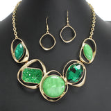 107413, GEOMETRIC CELLULOID ACETATE WITH DRUZY RHINESTONE NECKLACE