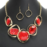 107413, GEOMETRIC CELLULOID ACETATE WITH DRUZY RHINESTONE NECKLACE