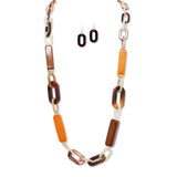 108698, GEOMETRIC CELLULOID ACETATE LONG NECKLACE
