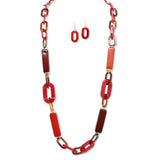 108698, GEOMETRIC CELLULOID ACETATE LONG NECKLACE