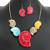 107827, SHELL CELLULOID ACETATE STATEMENT NECKLACE
