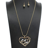 107412, CUTOUT HEART, FULL HEART LONG PENDANT NECKLACE