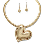 108403, HEART METAL STATEMENT NECKLACE
