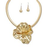 108401, FLOWER METAL STATEMENT NECKLACE