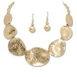 108377, HAMMERED GEOMETRIC METAL NECKLACE