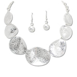 108377, HAMMERED GEOMETRIC METAL NECKLACE