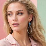 Model wearing Handcrafted Square Stone Accent Western Be