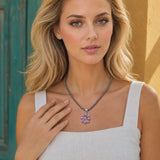 Model wearing Handcrafted Western Stone Navajo Beaded Bl