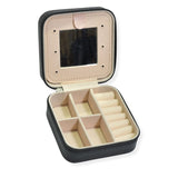 106524, WESTERN THEMED SUNFLOWER ENGRAVED FAUX LEATHER SQUARE JEWELRY BOX