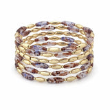 Marble Oval Beaded Multi Layered Stretch Bracelet - view 3