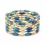 Marble Oval Beaded Multi Layered Stretch Bracelet - view 4
