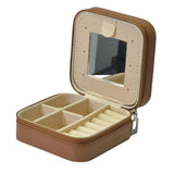 107395, WESTERN THEMED BALL ACCENT FAUX LEATHER SQUARE JEWELRY BOX